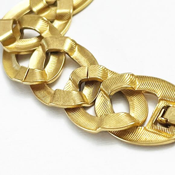 Monet Vintage Brushed Gold Link Collar Necklace - Picture 7 of 7